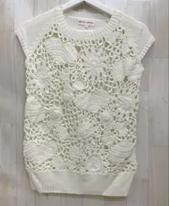 M.U SPORTS コットン レース フレンチスリーブベスト ゴルフ 40