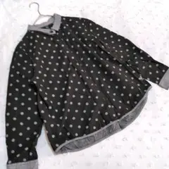 NORTHERN TRUOK ドット柄長袖シャツ　グレー系綿100% サイズL