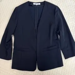 NATURAL BEAUTY BASIC ノーカラージャケット ネイビー Mのサムネイル