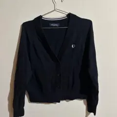 【美品・24時間以内発送】フレッドペリー カーディガン ネイビー　白ロゴのサムネイル
