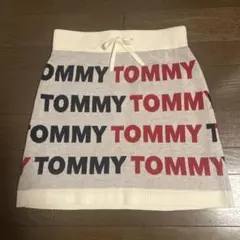 【トミーヒルフィガーゴルフ】ロゴネームデザイン 蓄熱ゴルフニットスカート L