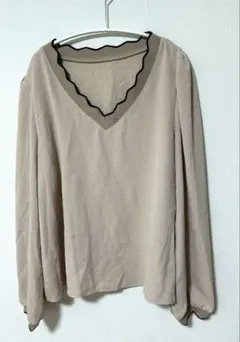 SHEIN レディース Vネック ブラウス 長袖 ゆったり カジュアル春トップス