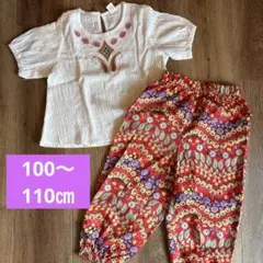 数回のみ使用　SHEIN 刺繍入り半袖シャツと花柄パンツセット