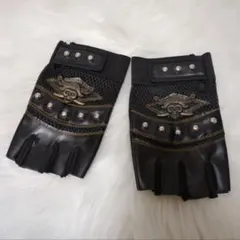 グローブ　手袋 フィンガーレス　骸骨　スカル　海賊　パンク　ロック　サブカル