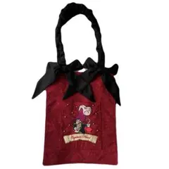Areeam　Disney　フック船長　リボントートバッグ　ジャガード　レッドのサムネイル