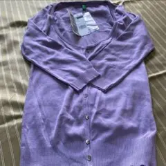 ベネトンコットンカーディガン　ラベンダー