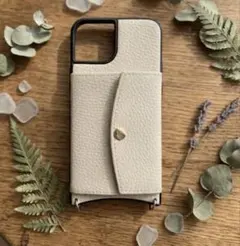 HanaRo iPhone 14/13用ケース アイボリー　美品