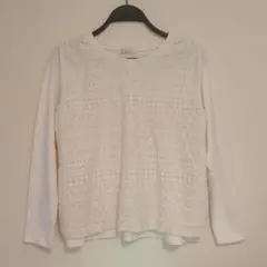 earth music&ecology レースデザイン長袖Tシャツ