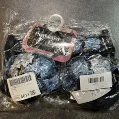 ブラジャーショーツセット 青黒刺繍