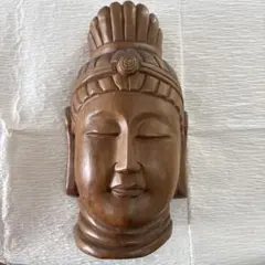 観音面 お面 観音様 仏像 観音菩薩 木彫り 縁起物 工芸品 - メルカリ