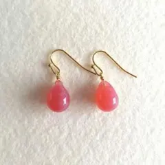 1点作品☆ パープルカルセドニーピアス イヤリングに変更可能