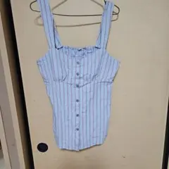 GU ストライプビスチェ XL 水色と赤