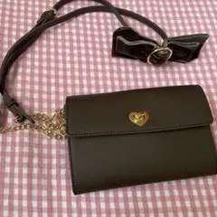 青木美沙子 しまむら ショルダーバッグ 長財布 黒 - メルカリ