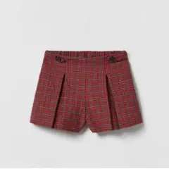 ZARA ベビー キッズ　スカート　キュロット 赤　チェック　ショートパンツ