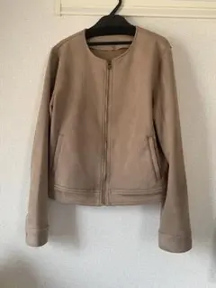 ノーカラージャケット ベージュ 154-182cm