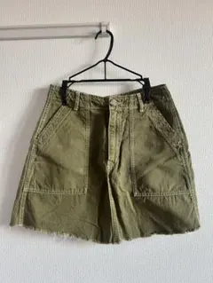ZARA ザラ カーキ デニムミニスカート オリーブグリーンのサムネイル