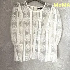 MOMA ブラウス レース ホワイト 38 モマ　素敵なレース使い！のサムネイル