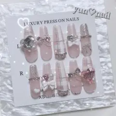 No.8 ネイルチップ フレンチガーリー 量産型 韓国系 スナ系