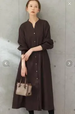 URBAN RESEARCH ROSSO　イージーケアシャツワンピース　ブラウン