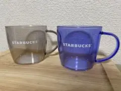 スタバ　グラスマグ　ブルー　チャコールグレー