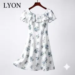 日本製・美品 LYON 花柄フリルワンピースのサムネイル