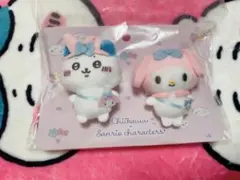 ちいかわ×サンリオ ペアブローチ(ちいかわ　ハチワレ　うさぎ　モモンガ)セット ちいかわ×サンリオ ペアブローチ(ちいかわハチワレうさぎ
