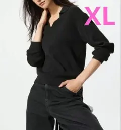 ユニクロ　UNIQLO ウォッシャブルニットリブポロセーター　XLサイズ