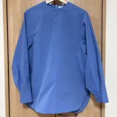HYKE ブルー 長袖ブラウス バックジップ