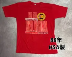 希少 88年 USA製 オクラホマ大学 カレッジTシャツ L シングル
