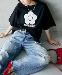 MARY QUANT×PUBLUX 相良刺繍 Tシャツ　限定展開　ブラック　新品