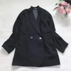 2568 アルファ ウールコート アウター ジャケット シンプル 黒 F