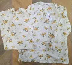 【新品】GUNZE 花柄 パジャマ Mサイズ　黄色　ルームウェア　y49