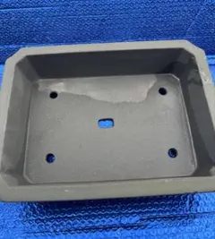 23.盆栽鉢　落款あり　植木鉢　ガーデニング　四角　陶器