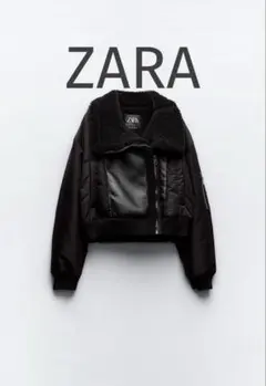 美品✨ZARA コントラストダブルフェイスジャケット　ブラック