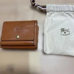 IL BISONTE ブラウン 三つ折り財布 専用袋付き