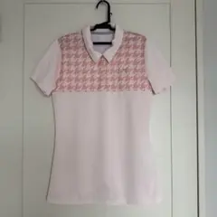 PUMA GOLF レディース ポロシャツ 千鳥格子柄 ピンク Lのサムネイル