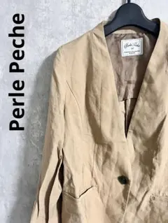 Perle Peche ノーカラージャケット　上着　薄手　ジャケット　38