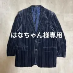 ストライプ コーデュロイ ジャケット 濃紺 厚手 美品 L
