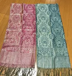 エスニック　パシュミナ&シルク　2色セット　サロン　布地