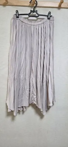 ベージュ ポリエステル ロングスカート M