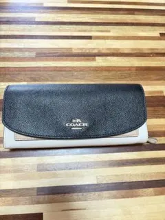 COACH ブラック ベージュ 長財布