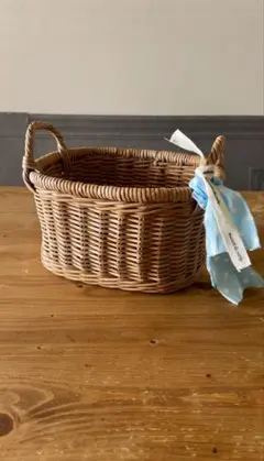 かご バスケット 楕円 両手付き 収納｜ハンドメイド