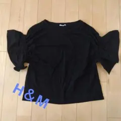 H＆М　ブラックカットソー　Lサイズ