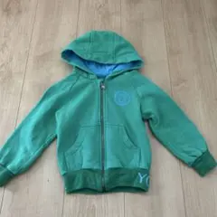 YOUNG VERSACE キッズ パーカー グリーン フード付き