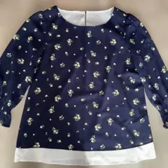 KANEKO ISAO チェック柄 半袖ブラウス 花刺繍 フリル フリーサイズ 