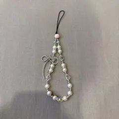 パールビーズリボンストラップ