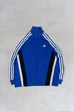 adidas ジップアップジャージ トラックジャケット 青 160cm