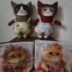 ねこパネル生地 ハンドメイド 紙袋型トートバッグ - メルカリ