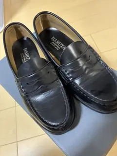 HARUTA ブラックレザー ローファー