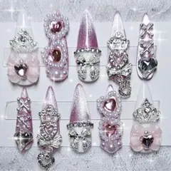 621 現品　ネイルチップ　マグネット　量産型　地雷　平成女児　萌　ゴテゴテ